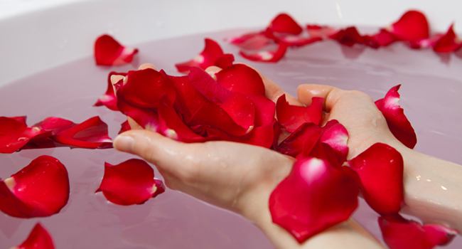 Rose Petals and hand